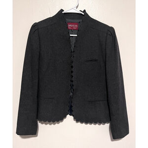 Vintage Sassoon Blazer Jacket Women’s 10 11 Medium Wool Blend Scallop Hem 80s